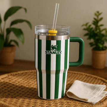 Stanley Striped Quencher Tumbler 20oz – Premium Insulated Mug with Straw