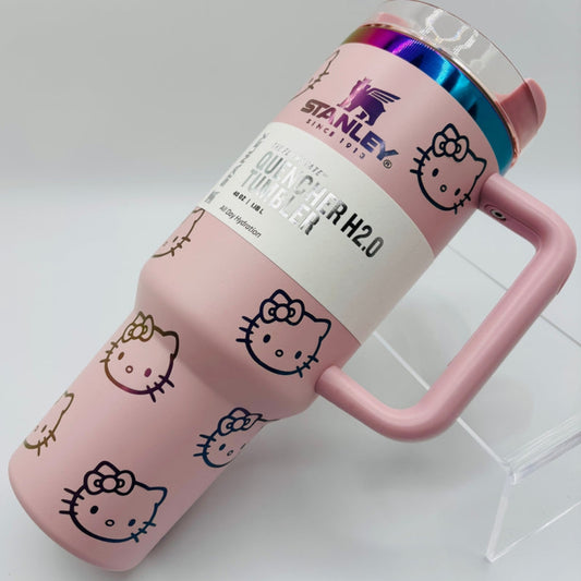 Stanley x Hello Kitty Quencher H2.0 FlowState™ Tumbler | 40 OZ | Pink Rainbow Edition