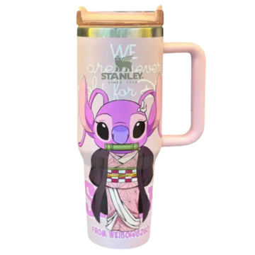 Demon Slayer Nezuko x Stitch Stanley Quencher H2.0 Tumbler 40oz – Anime Insulated Travel Mug
