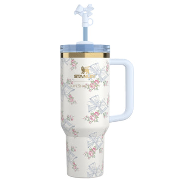 STANLEY X LOVE SHACK FANCY TUMBLER QUENCHER 40OZ - BEAUX BLUE (KHAKI BOX)