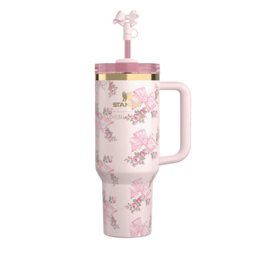 STANLEY X LOVE SHACK FANCY TUMBLER QUENCHER 40OZ - BEAUX PINK (KHAKI BOX)