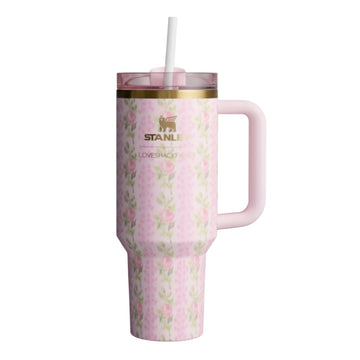 STANLEY X LOVE SHACK FANCY TUMBLER QUENCHER 40OZ - BLOOMING HEIRLOOM (KHAKI BOX)