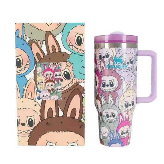 Labubu Cartoon Stanley-Style Tumbler with Matching Gift Box