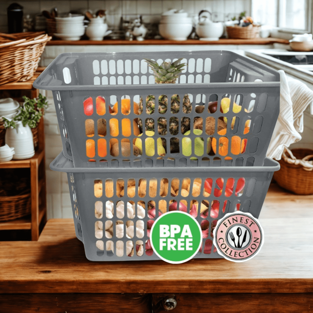 Storage Basket | Stackable Basket | Fruits Basket | Vegetable Basket | Basket For Vegetable | Picnic Basket | Fridge Basket | Kitchen Basket - Pleco Houseware