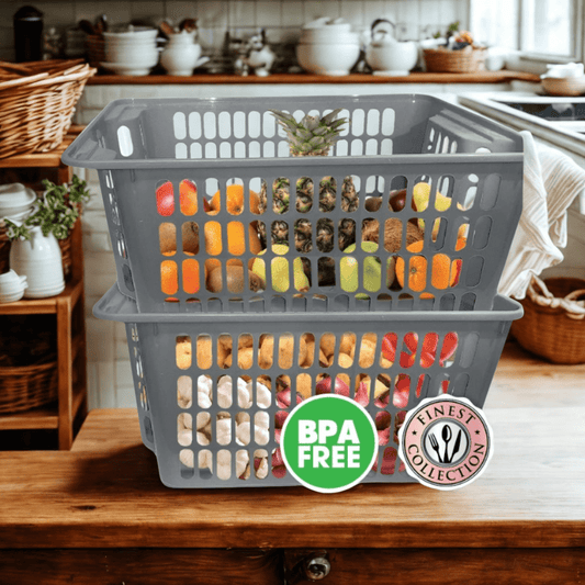 Storage Basket | Stackable Basket | Fruits Basket | Vegetable Basket | Basket For Vegetable | Picnic Basket | Fridge Basket | Kitchen Basket - Pleco Houseware
