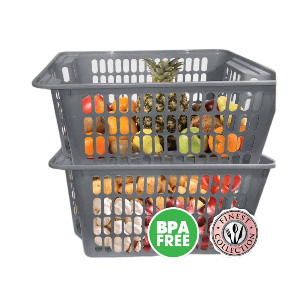 Storage Basket | Stackable Basket | Fruits Basket | Vegetable Basket | Basket For Vegetable | Picnic Basket | Fridge Basket | Kitchen Basket - Pleco Houseware