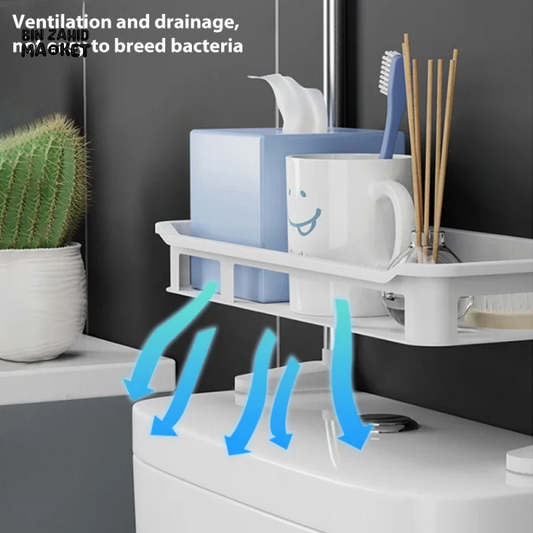 TOILET RACK – NO-DRILL BATHROOM & KITCHEN STORAGE SHELF -   3 LAYERS