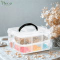 Transparent Stackable Jewelry Organizer Box | 2–4 Layer Multipurpose Plastic Storage Box with 12–24 Sections for Jewelry, Beads, Medicine & Accessories by Pleco Houseware - Pleco Houseware