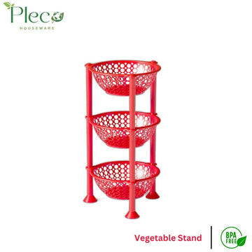 Vegetable stand - Red - Pleco Houseware