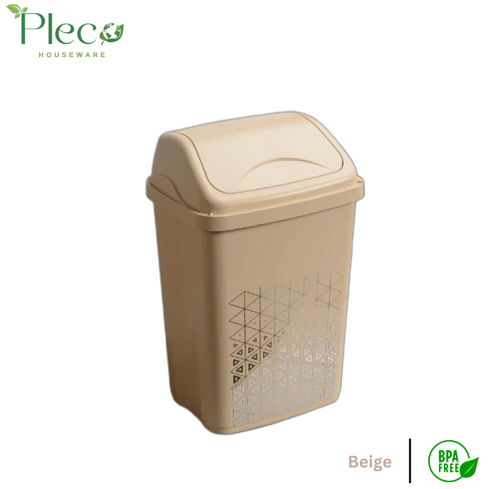 Vertex Dustbin With Swing Lid - Beige | 26L - Pleco Houseware