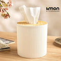 WoodAura Round Tissue Box - Pleco Houseware